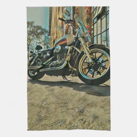 Vintages Motorrad Geburtstagsgeschenk Geschirrtuch (Vertikal)