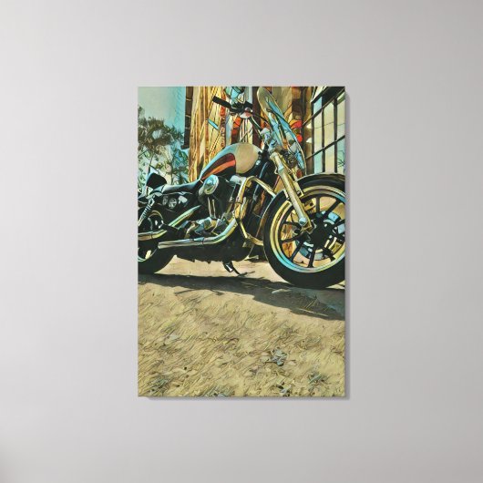 Vintages Motorrad Geburtstagsgeschenk Leinwanddruck (Vorderseite)