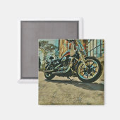 Vintages Motorrad Geburtstagsgeschenk Magnet (Vorderseite/Rückseite)