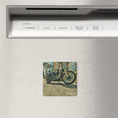Vintages Motorrad Geburtstagsgeschenk Magnet (In Situ (Geschirrspüler))