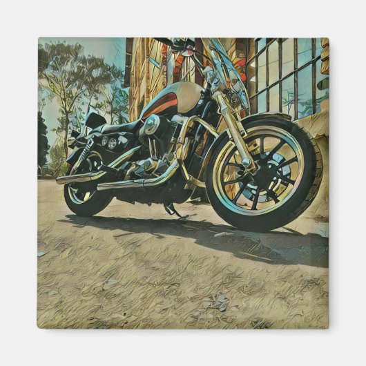Vintages Motorrad Geburtstagsgeschenk Magnet (Vorne)