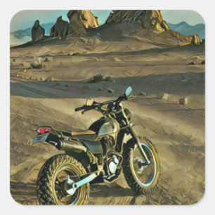 Vintages Motorrad Geburtstagsgeschenk Quadratischer Aufkleber
