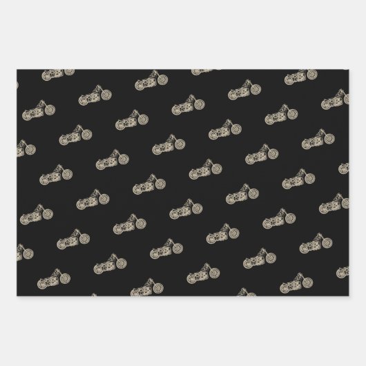 Vintages Motorrad Geschenkpapier Set (Vorderseite 2)