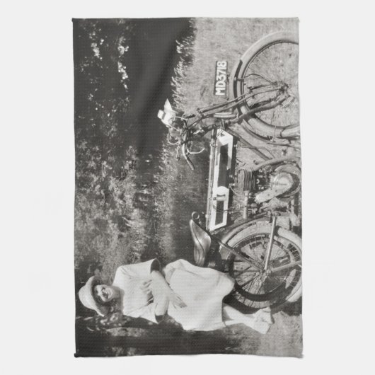 Vintages Motorrad Geschirrtuch (Vertikal)