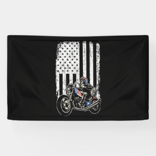 Vintages Motorrad - im Detail mit amerikanischer F Banner