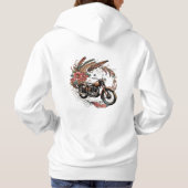 Vintages Motorrad im Moto Boho Stil Hoodie (Rückseite)