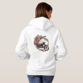 Vintages Motorrad im Moto Boho Stil Hoodie (Schwarz voll)