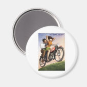 Vintages Motorrad Magnet (Vorderseite/Rückseite)