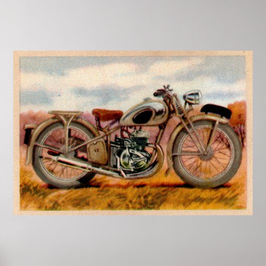 Vintages Motorrad Poster (Vorne)
