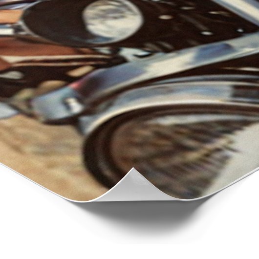 Vintages Motorrad Poster (Ecke)