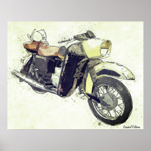 Vintages Motorrad-Poster Poster