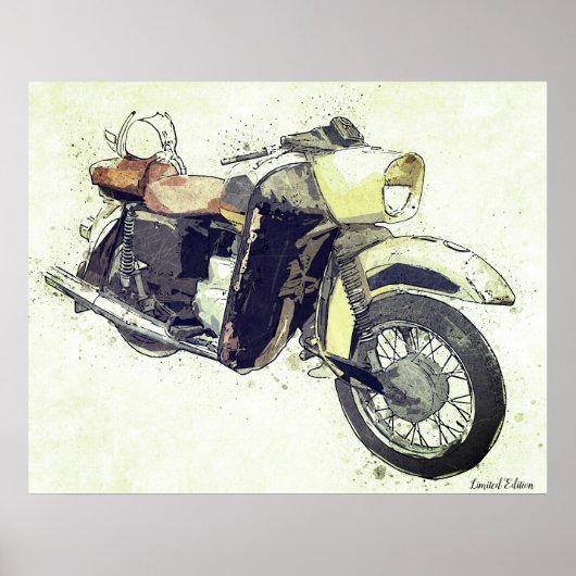 Vintages Motorrad-Poster Poster (Vorne)