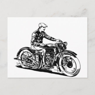 Vintages Motorrad Postkarte