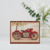 Vintages Motorrad Postkarte (Stehend Vorderseite)