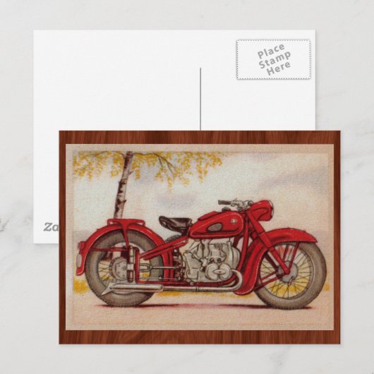 Vintages Motorrad Postkarte (Vorne/Hinten)