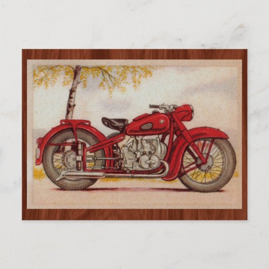 Vintages Motorrad Postkarte (Vorderseite)