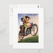 Vintages Motorrad Postkarte (Vorne/Hinten)