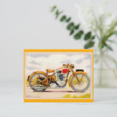 Vintages Motorrad Postkarte (Stehend Vorderseite)
