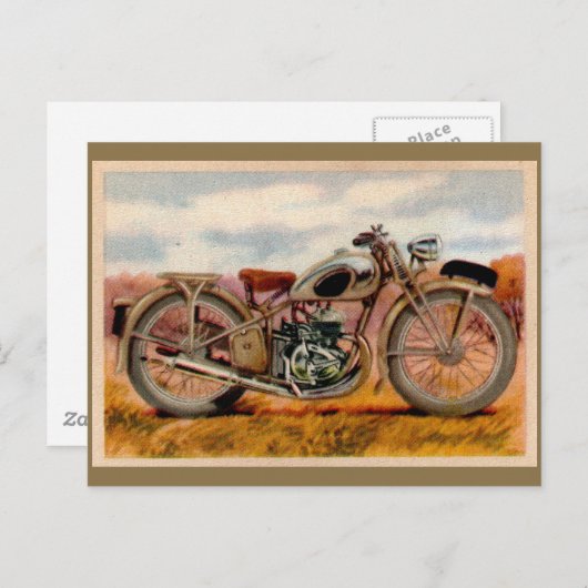 Vintages Motorrad Postkarte (Vorne/Hinten)