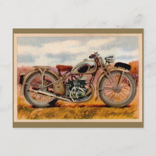 Vintages Motorrad Postkarte (Vorderseite)