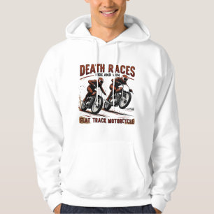 Vintages Motorrad-Rennen mit flachem Gleis - Todes Hoodie