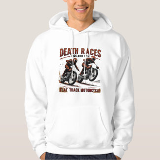 Vintages Motorrad-Rennen mit flachem Gleis - Todes Hoodie