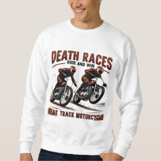 Vintages Motorrad-Rennen mit flachem Gleis - Todes Sweatshirt