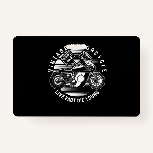 Vintages Motorrad-Renngeschenk für Biker Ausweis (Vorderseite)