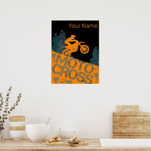 Vintages Motorrad und Motorrad für Motorräder Poster