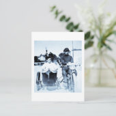 Vintages Motorrad und Nebenkraftfahrzeug Postkarte (Stehend Vorderseite)
