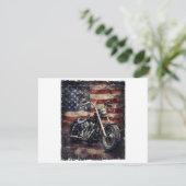 Vintages Motorrad USA Flag Retro Biker Amerikaner (Stehend Vorderseite)