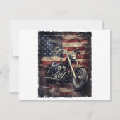 Vintages Motorrad USA Flag Retro Biker Amerikaner (Rückseite)