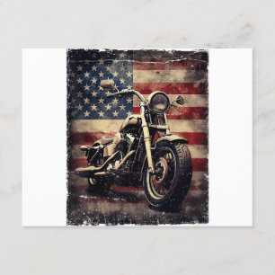 Vintages Motorrad USA Flag Retro Biker Amerikaner Begleitkarte