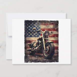 Vintages Motorrad USA Flag Retro Biker Amerikaner Dankeskarte