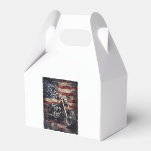 Vintages Motorrad USA Flag Retro Biker Amerikaner Geschenkschachtel