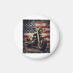 Vintages Motorrad USA Flag Retro Biker Amerikaner Magnet