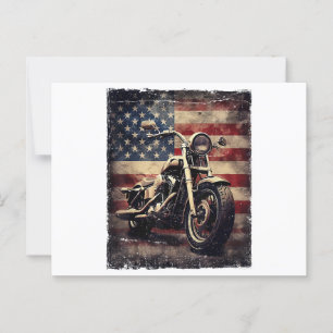 Vintages Motorrad USA Flag Retro Biker Amerikaner Postkarte