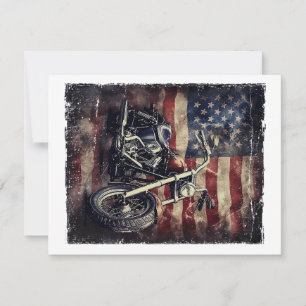 Vintages Motorrad USA Flag Retro Biker Amerikaner RSVP Karte