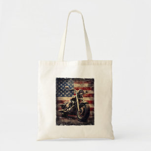 Vintages Motorrad USA Flag Retro Biker Amerikaner Tragetasche