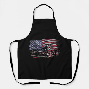 Vintages Motorrad USA Flag Retro Biker, Motorrad Schürze