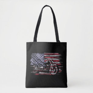 Vintages Motorrad USA Flag Retro Biker, Motorrad Tasche