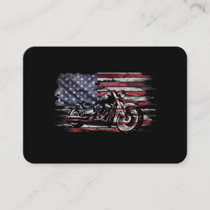 Vintages Motorrad USA Flag Retro Biker, Motorrad Visitenkarte