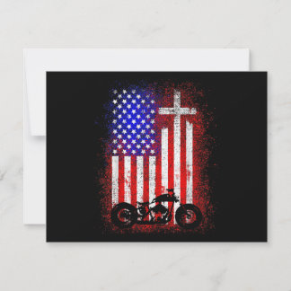 Vintages Motorrad USA Flagge Christlicher Glaube a