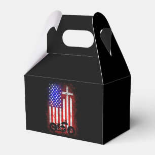 Vintages Motorrad USA Flagge Christlicher Glaube a Geschenkschachtel