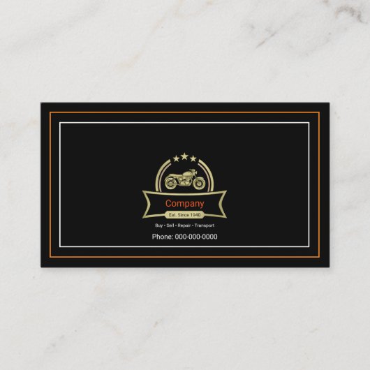 Vintages Motorrad Visitenkarte (Vorderseite)