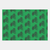 Vintages Motorrad zeichnend auf Farbhintergrund Geschenkpapier Set (Vorderseite)