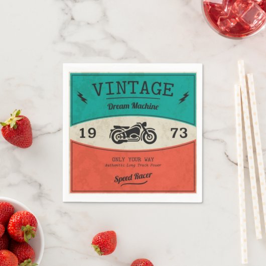 Vintages Motorradpapier Napkin Serviette (Beispiel)