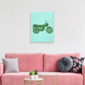 Vintages Motorradposter - Handgezeichnet Leinwanddruck (Insitu (Wohnzimmer))