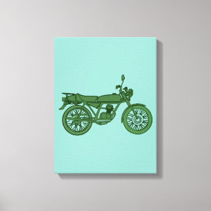 Vintages Motorradposter - Handgezeichnet Leinwanddruck