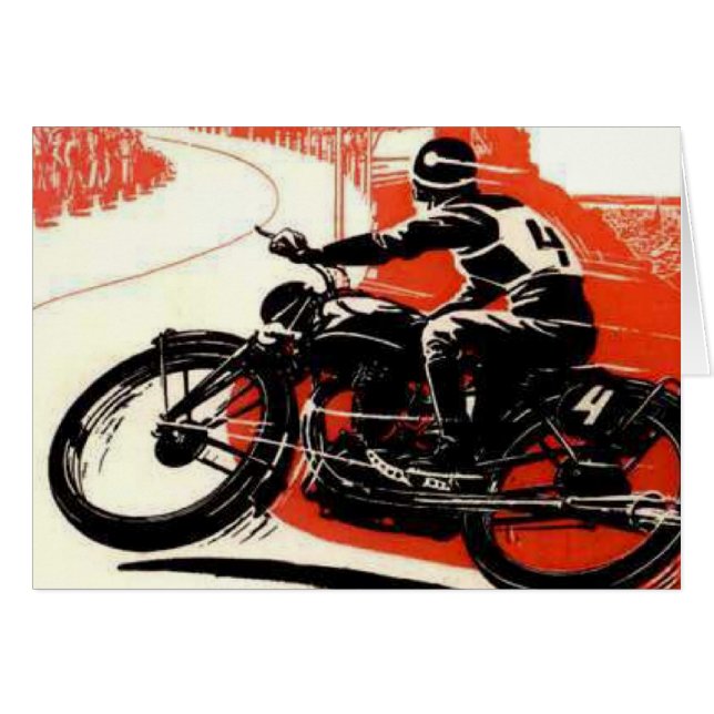Vintages Motorradrennen (Vorderseite (Horizontal))